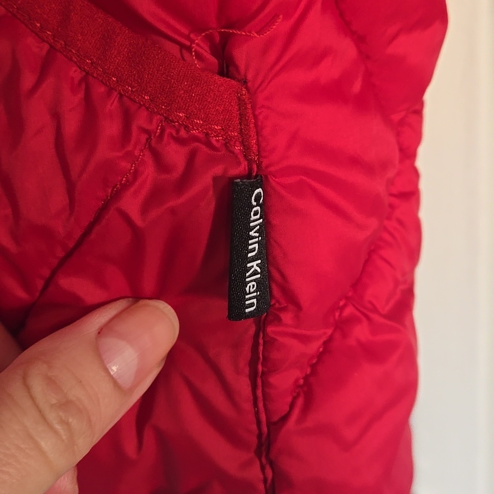 Calvin Klein Mens Quilted Reversible Jacket Black / Red L - Picture 5 of 9